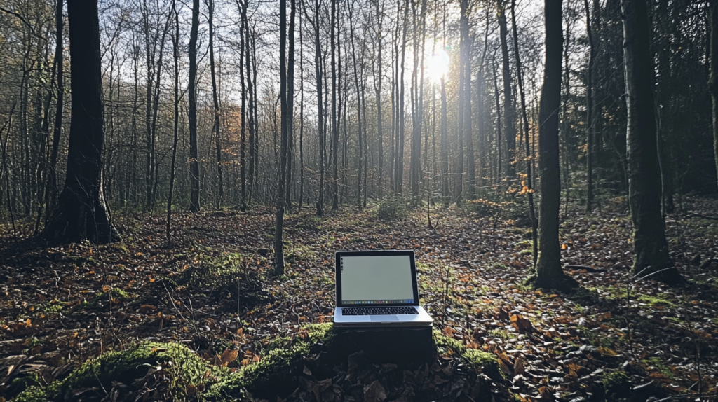 quiz journée de la terre, ordinateur dans la forêt