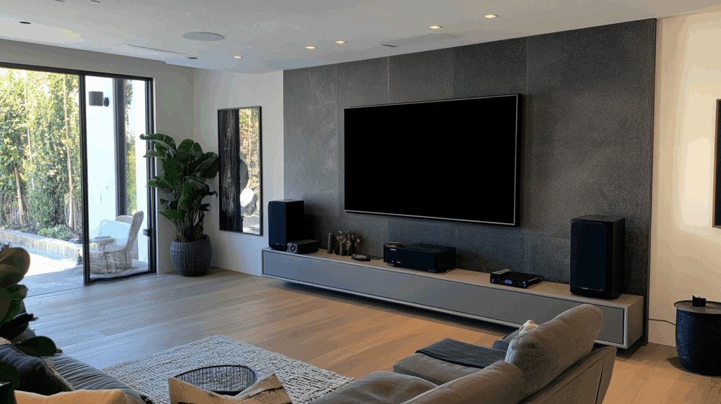 tv accrochée au plafond sans fil