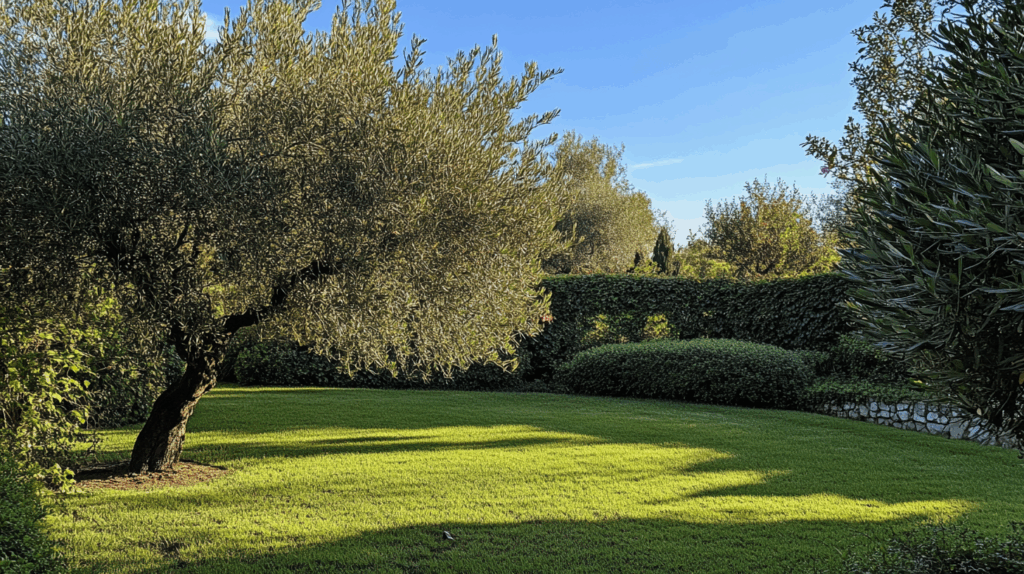 olivier dans un jardin