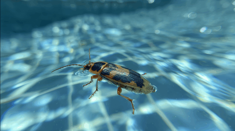 dytiques dans une piscine