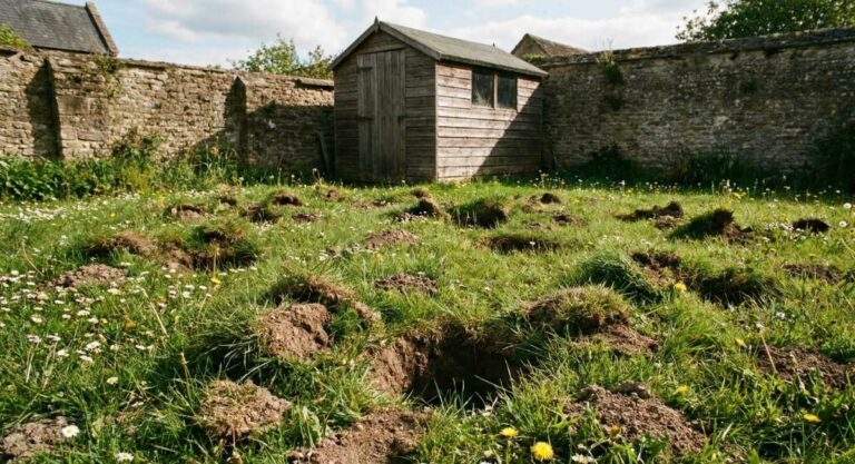 trou dans le jardin sans monticule